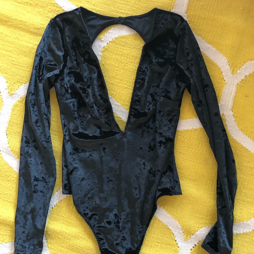 Black velvet bodysuit